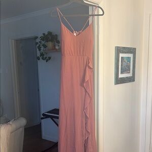 Birdy Grey Blush Maxi Dress with Ruffle Detail